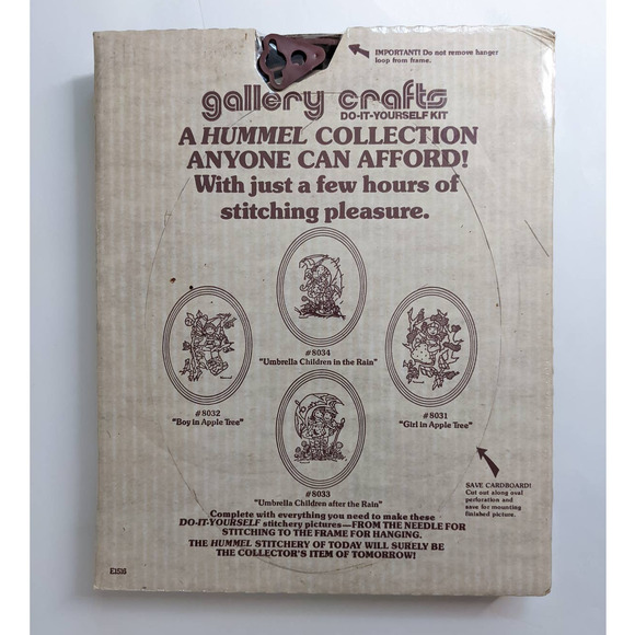 Vintage Hummel Stitchery Kit "Children After the Rain" Crewel Embroidery w Frame - Picture 6 of 10